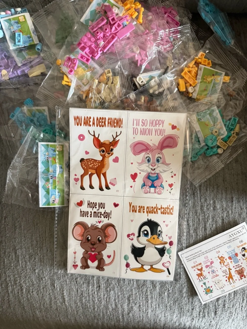 Valentine's Day Party Favor Mini Building Sets - Assorted Colors